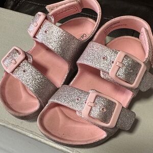 Cat & jack Velcro Glittery Pink Kids Sandals